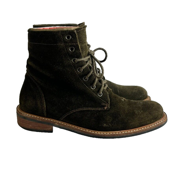 Nisolo Boot Mens 9.5 Brown Leather Suede Amalia All-Weather Lace Up Combat - Picture 3 of 12